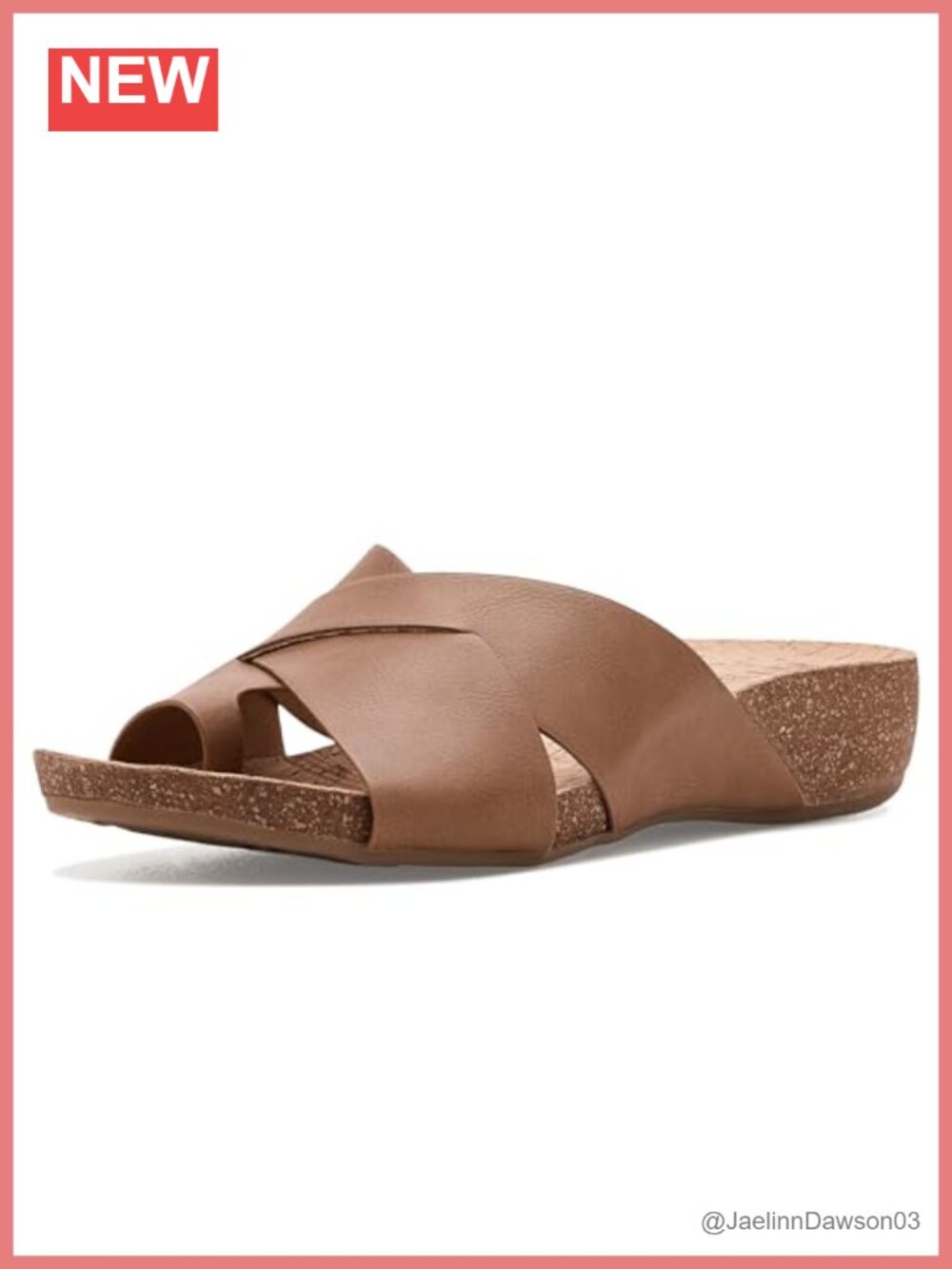 KORKS Women's Micha Wedge Sandals, Peep Toe X-Strap Slip On, Casual